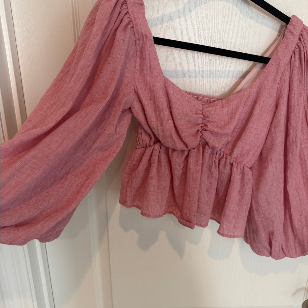 Show Me Your MuMu Dusty Rose Blouse Sleeves